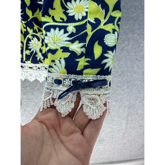 Key West women's sz 14 Cotton Skirt Daisy Floral Print Preppy Classic Summer - Picture 4 of 9